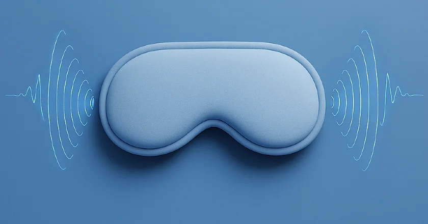 Bluetooth sleep mask with built-in speakers for listening to audio while blocking light